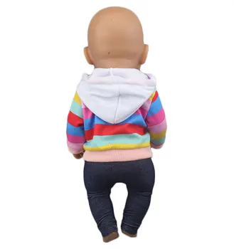 2020 Hermoso arco iris trajes de Ajuste Para 43cm de la Muñeca del Bebé de 17 Pulgadas Renacer Bebé Ropa de la Muñeca 1336