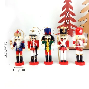 5 x 12 cm de Madera de Marionetas de Cascanueces Dibujo Nueces Soldado Decoraciones de Navidad 21987