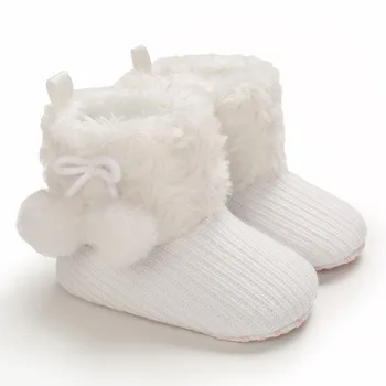 0-1 año de Edad Bebé Zapatos de Suela Suave Bebé Primeros Caminantes Niño Niñas Botas de Nieve de Color Sólido Zapatos de Cuna