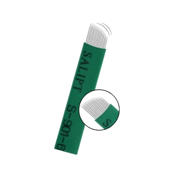 0.18 mm Microblading aguja verde de 16 pines permanente del maquillaje del tatuaje de la cuchilla tebori hoja de aguja para pluma manual de 3D el bordado delineador de ojos