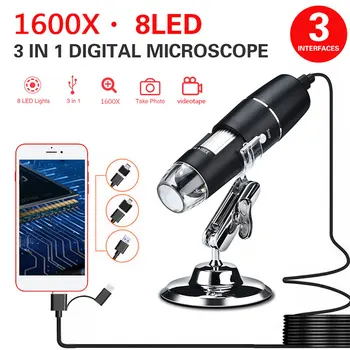 0.3 mp 1600X Microscopio Digital de Mano Endoscopio Práctica Fotos Oído Herramienta de Limpieza ABS Endoscopio Portátil