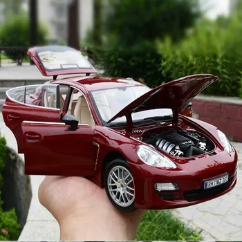 1:18 de la Simulación de la aleación del coche de los deportes de modelo Para el Panamera con volante de control de la dirección de la rueda delantera de juguete para Niños