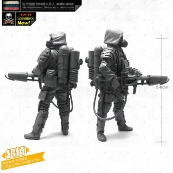 1/35 Resina Figuras de soldados Moderna Bioquímica de los Bomberos de Kits de modelos Desmontado ANUAL-01