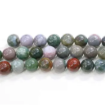 1 Hebra Natural de la India Ágatas Perlas de Colores Mezclados 4 6 8 10 12 14 mm de selección de Tamaño de la Piedra Natural Espaciador Suelta Perlas de Ajuste de la Joyería de BRICOLAJE