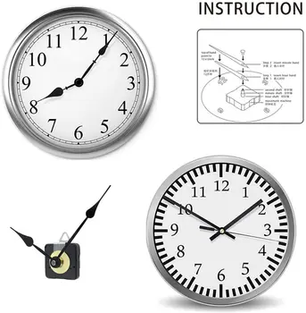 1 juego de Silent Reloj de Pared de Movimiento, Reloj de Cuarzo Movimiento del Mecanismo de Reparación de BRICOLAJE Partes+Manos del Reloj Reloj de Pared Kit de Reemplazo 22611
