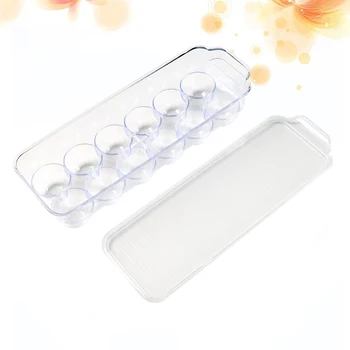 1 PC de 12 Huevos Bandeja Espesar Plástico Transparente Huevos Contenedor de Almacenamiento de Huevo Titular para el Refrigerador Cocina de Casa (32.7x11.5x8cm)