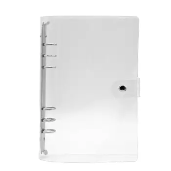 1 pieza Color Transparente de Plástico Clip de la Carpeta de Archivo de A5/A6/A7 Suelto Agenda Anillo de la Escuela de Cuaderno de Cuaderno de Suministros de Oficina de la Hoja de Planificar M5A5