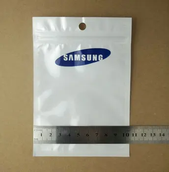 10.5x15cm blanco de Plástico para samsung cremallera paquete de venta Poli bolso de los PP,cable de datos USB cargador de embalaje colgar agujero bgas 20244