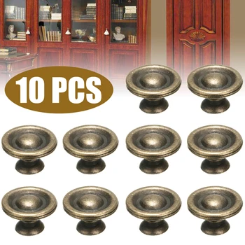 10 piezas de Latón Antiguo Perillas, Manijas de las Puertas del Dormitorio de la Cocina Cajones del Gabinete Gabinete Perillas de Muebles de Herramientas de Hardware