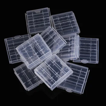 10 piezas de Plástico Caso de que el Titular de Almacenamiento de la Cubierta de la Caja Para baterías Recargables AA Y AAA VH99