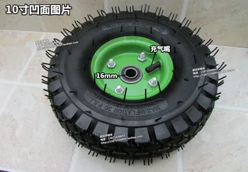 10 pulgadas 4.10-4 inflable de la rueda 4.10/3.50-4 neumático 3.50-4 neumático de la rueda de carro de ricino de las ruedas del remolque de 16 mm, cojinete de rueda hub bump