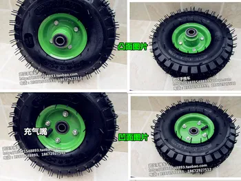 10 pulgadas 4.10-4 inflable de la rueda 4.10/3.50-4 neumático 3.50-4 neumático de la rueda de carro de ricino de las ruedas del remolque de 16 mm, cojinete de rueda hub bump