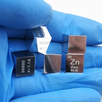 10 x 10 x 10 mm pulido de Espejo de Alta Pureza del Zinc de Cubo Tabla Periódica De los Elementos Cubo(Zn≥99.9%)