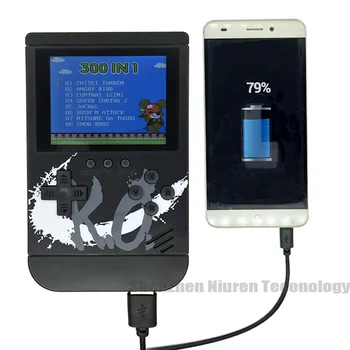 10000mAh Retro Mini Portátil de Mano Juego de la Consola de Alimentación de los Bancos Función de 8 Bits Color de 3,0 Pulgadas de pantalla LCD de Juego de Jugador Incorporado de 300 juegos