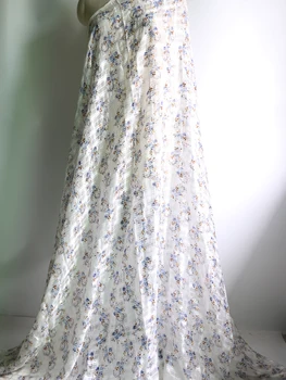 100cm*130cm floral cuadros de seda de gasa de novia vestido de tela blanco natural