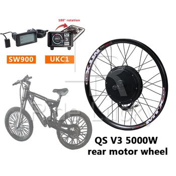 100KM/H 50H QS 48-72V 5000W bicicleta eléctrica trasero kit de motor eléctrico de la rueda de bicicleta kit de conversión con pantalla TFT de ebike kit