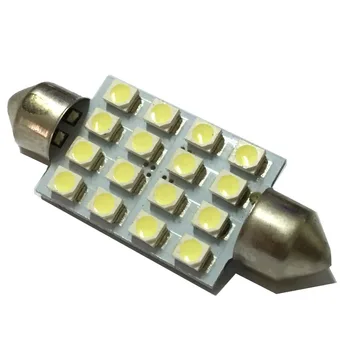 100pcs blanco Coche luz Interior led de 31 mm 36 mm 39 mm 42 mm 16 SMD lámpara de techo Colgante C5W luces de lectura de Placas de bombillas de 12V 15650