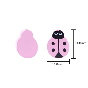 100Pcs/Lot Libre de Plomo de dibujos animados de Animales de Forma Espaciador Perlas de Madera De la Joyería Haciendo Juguetes de Bebé Chupete Clip de Artesanías de Madera de Bolas