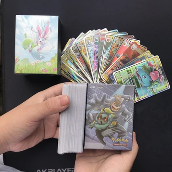 100Pcs Tarjetas Pokemon GX entrenador Brillante pokemon Juego de Cartas de Batalla de la Carta Comercial en inglés Cartas Pokemon Juguetes Regalos para niños
