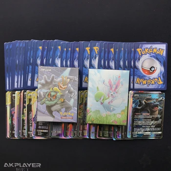 100Pcs Tarjetas Pokemon GX entrenador Brillante pokemon Juego de Cartas de Batalla de la Carta Comercial en inglés Cartas Pokemon Juguetes Regalos para niños