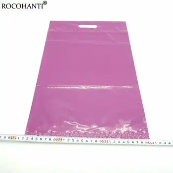 100X Logotipo Personalizado Impreso Auto-Adhesivo Poli Mailer Plástico de Correo Bolsas Con Asa para el Embalaje de Regalo el Envío de la Bolsa de Color Púrpura