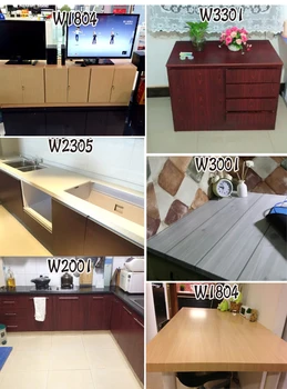 10M de cocina de madera auto-adhesivo del papel pintado del PVC películas Reformado, Armario armario de la puerta de escritorio muebles de pegatinas de pared
