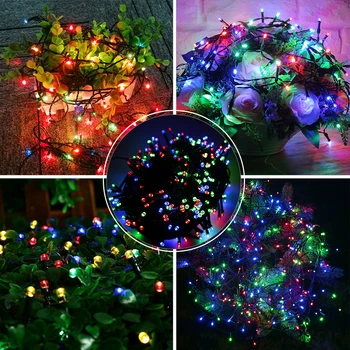 10M Guirnalda de Luces de Navidad RGB LED Cadena de Luz de Interior al aire libre de Navidad Decoración del Árbol de 100 LEDs Impermeable de Vacaciones Luces de Hadas