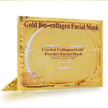 10Pcs 24K de oro de la máscara facial anti-edad Reafirmante hidratante orgánica de corea del oro 24k cara máscara facial cristalina del colágeno del cuidado de la piel