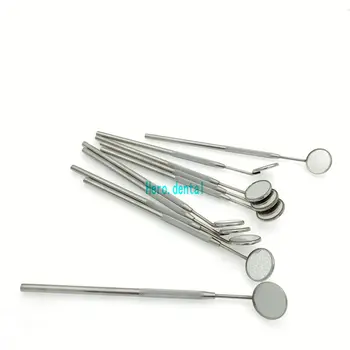 10pcs Dental Espejos de acero Inoxidable de los Instrumentos de cirugía dental espejo con mango