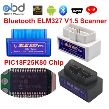 10pcs/Lot Bluetooth ELM327 V1.5 PIC18F25K80 ELM 327 1.5 OBD2 Lector de Código de Apoyar a Todos Protocolo OBDII OBD 2 Auto Diagnóstico Escáner