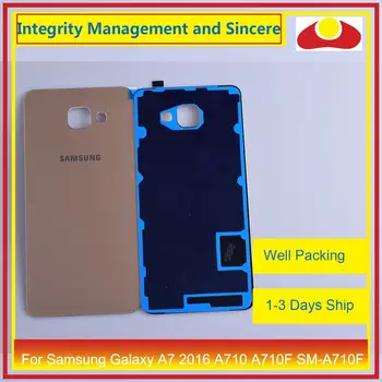 10Pcs/lot Para Samsung Galaxy A7 2016 A710 A710F SM-A710F de la Vivienda de la Batería de la Puerta Trasera Cubierta de la caja del Chasis Sustitución de la carcasa