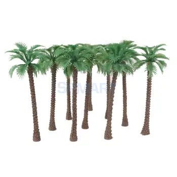 10pcs Modelo de Árboles de Palma de Coco 1/100 11cm 1/65 14cm