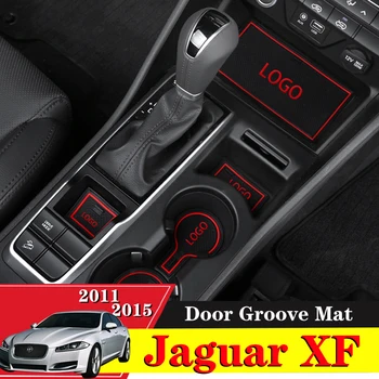 10PCS Para Jaguar XF 2012 2013 de Autos Accesorios de la Puerta Interior de la Ranura de la Almohadilla Antideslizante Taza de Esteras Anti Deslizamiento de la Puerta de Groove Mat Interior 1524
