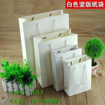 10pcs Varios tamaños diseño Vertical Eco-reutilizables amistosos de cartón blanco de papel, bolsos de mano,de oficina,bolsas,ropa de retículo