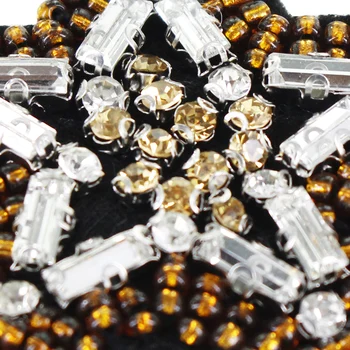 10pieces diamantes de Imitación de Cordón con Borlas de Flecos Estrella Insignias Motivo de Apliques de Parches de Coser el Vestido de la Bolsa de Hombro Decorado de Coser TH1097