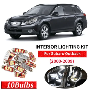 10x Canbus Libre de Error LED de la Luz Interior Paquete de Kit para el período 2000-2009 Subaru Outback Accesorios de Coches Mapa de la Cúpula del Tronco de Licencia de la Luz 13545
