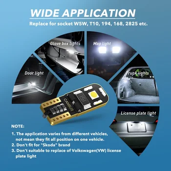 10x LED T10 W5W Coche Bombilla LED de Luz Libre de Errores Para Audi A3 A4 B6 B8 A6 C6 80 B5 B7 A5 Q5 Q7 TT 8P 100 8L C7 S3 Automático Interior de la Lámpara