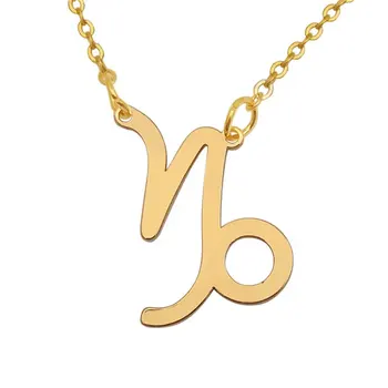 12 Constelación Collar Signo del Zodiaco Collar de Cadena de Oro Colgante de Collares de la Joyería de Regalo de Cumpleaños para las Mujeres de los Hombres