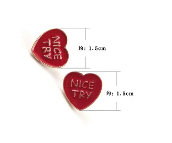 12 pares / lote de la moda accesorios de la joyería de la calidad de la impresión de corazón letra de buen intento stud earring