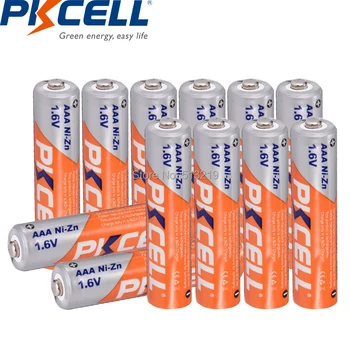12PCS NIZN de la batería 1.6 V AAA 900mwh pila recargable de la batería AAA celular y NI-ZN de la batería cargador para AA/AAA baterías PKCELL 4855