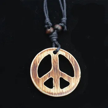 12PCS Retro Resina Anti-Guerra a la Paz Collar Puro hecho a Mano Símbolo de la Paz Collar Suéter Cadena de la Joyería de Regalo de Tres Colores Opcionales