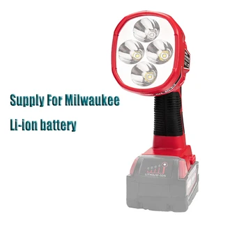 12W LED del Trabajo de la Lámpara de Luz de la Linterna de trabajo Para Milwaukee 18V M18 Li-ion de la Batería,con 4LED Luces de alta calidad de Iluminación al aire libre