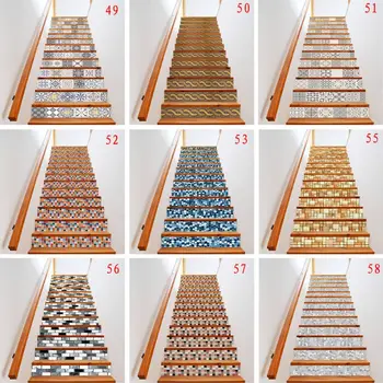 13pcs/3D de la Escalera Vertical de Piso Pegatinas Impermeable Extraíble Auto Adhesivo de BRICOLAJE Escalera Calcomanías Murales de Decoración para el Hogar 7327