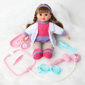14 pulgadas bebe reborn Dolls simulación de sonido de instrumentos Médicos Realista Bebé muñeca de 36 cm de suave Silicona Enfermera de la ropa de la Muñeca para los Juguetes de niña