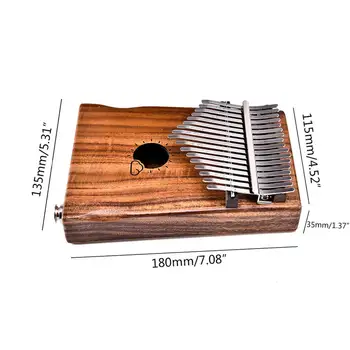 17 Tecla de Acacia de Madera EQ Kalimba África Dedo Pulgar de Piano Con el Built-in de Recogida w/ 6.35 mm Extremo-pin Jack Instrumento de Teclado