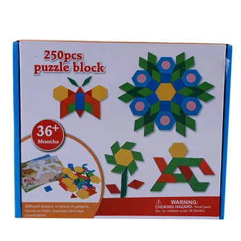 170 pcs/set de Madera de colores Tangram Rompecabezas Juguetes de Bebé de los Niños de Preescolar la Enseñanza de Juguete de Forma Geométrica la Creatividad del Juego Jigsaw
