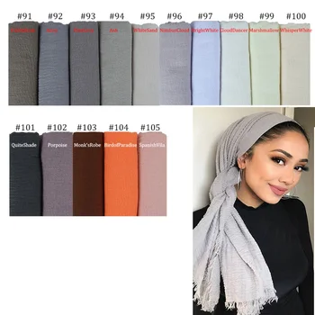 180X90CM mayorista 10pcs de la arruga de contracción de algodón Viscosa turbante hiyab chales de las mujeres musulmanas bufanda