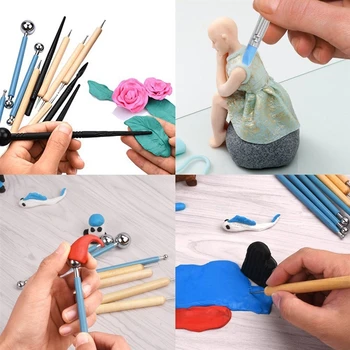18pcs/set de Arcilla Herramientas de Escultura de Arcilla juego de cuchillas Molde de Arcilla de Color de Barro DIY Craft Accesorios