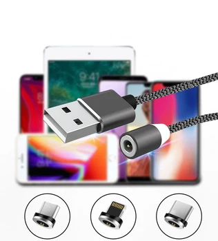 1m Magnético Cable USB de Carga Rápida USB Tipo C Cable de Imán Cargador de Datos de Carga del Cable Micro USB del Teléfono Móvil del Cable USB Cable