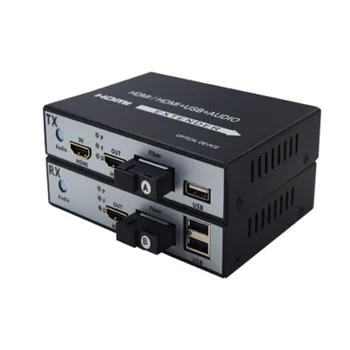 1pair1-canal HDMI a la fibra digital de 1080P HDMI de Fibra Óptica Extensor de Vídeo Video Converter transmisor 1 en 2 HDMI+3USB puerto 56260